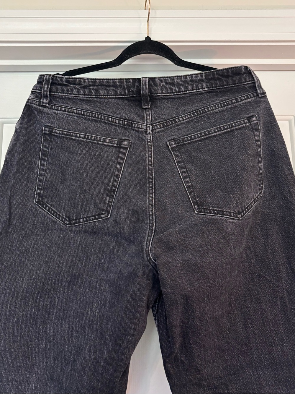 Abercrombie & Fitch The Dad Jean curve love 31/12 Distressed Black Straight leg - Picture 6 of 7